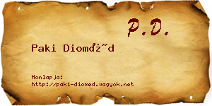 Paki Dioméd névjegykártya
